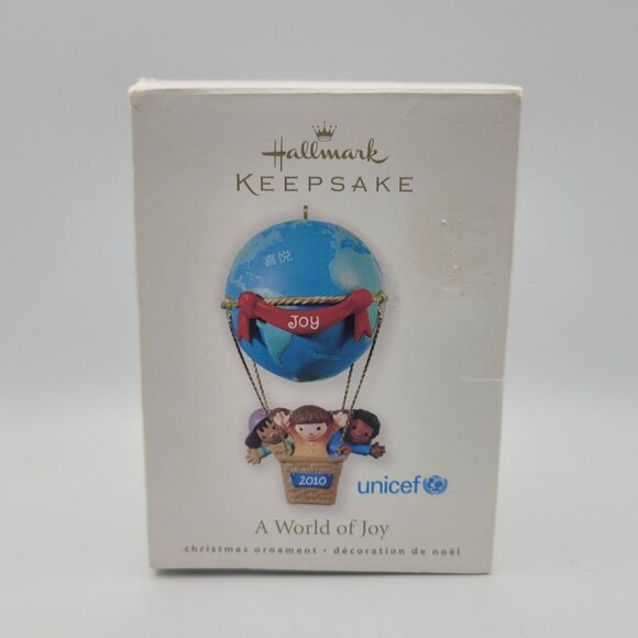 Hallmark Unicef 2010 Joy Keepsake Hot Air Balloon Ornament World Kids Globe Help - Picture 2 of 6